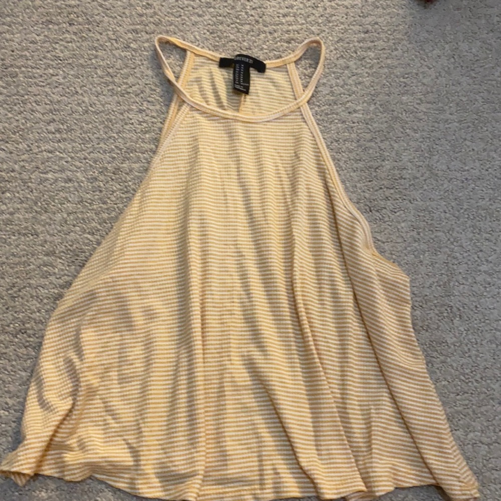 Orange and White Striped Halter tank - Forever 21